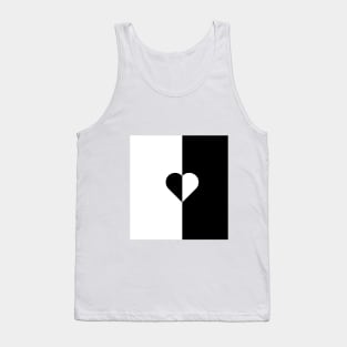 black and white heart Tank Top